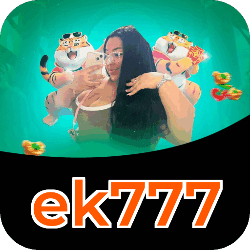 Interface do aplicativo ek777 mostrando jogos disponíveis no iOS e Android
